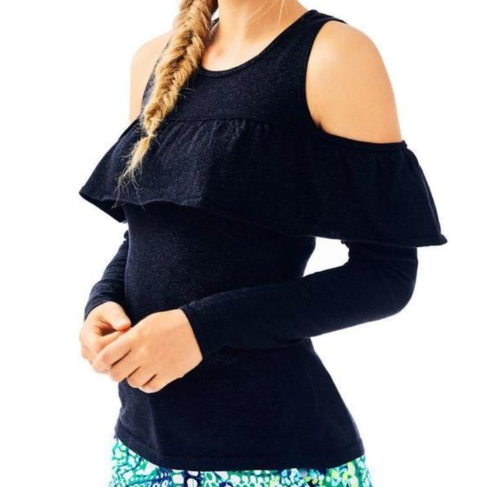 Lilly Pulitzer Burke Sweater Onyx Metallic